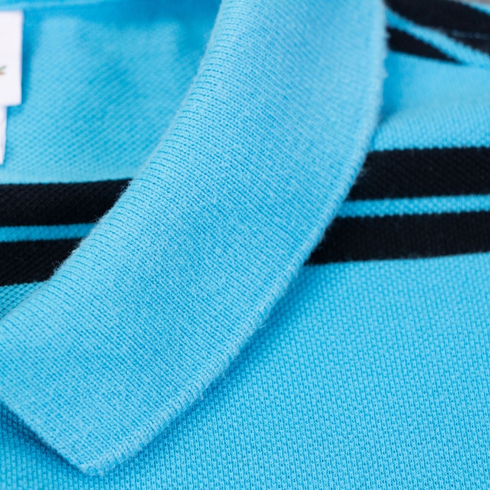 Lacoste Mens Blue Striped Short Sleeve Pique Polo Shirt Size 8 2XL 6191L - Picture 5 of 13